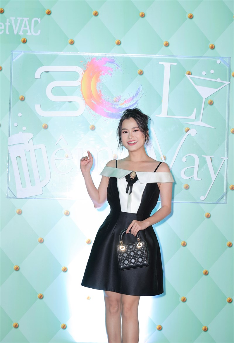 Actress Lam Vy Da shines in the Germaine dress design.